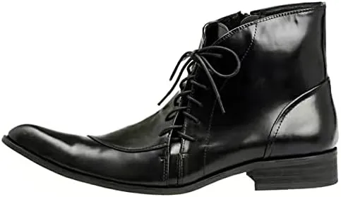 NEW Ankle Boots For Men Lace up Pointed Mens Boots Office Party Holiday Club For Show The First Layer Of Cowhide