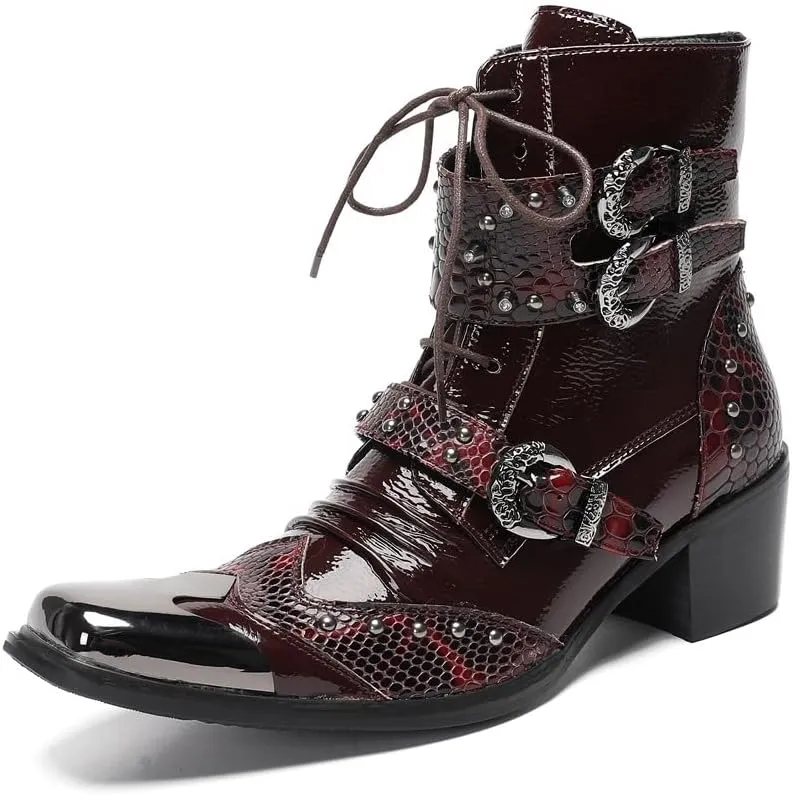 New Ankle Boots for Men Office Show for Club Pure Leather The First Layer of Cowhide Genuine Leather