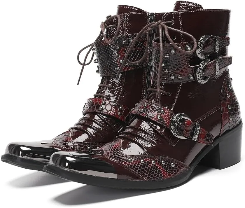 New Ankle Boots for Men Office Show for Club Pure Leather The First Layer of Cowhide Genuine Leather