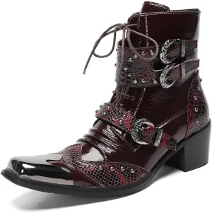 New Ankle Boots for Men Office Show for Club Pure Leather The First Layer of Cowhide Genuine Leather