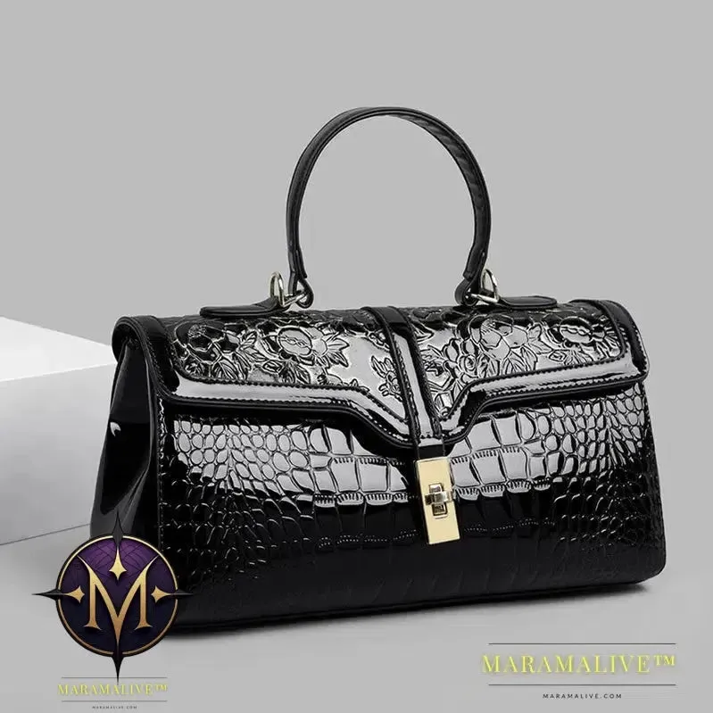 New Arrivals Luxury Women Bag Patent Leather Floral Ladies Totes High-quality Fashionable Large Capacity Women's Crossbody Bags