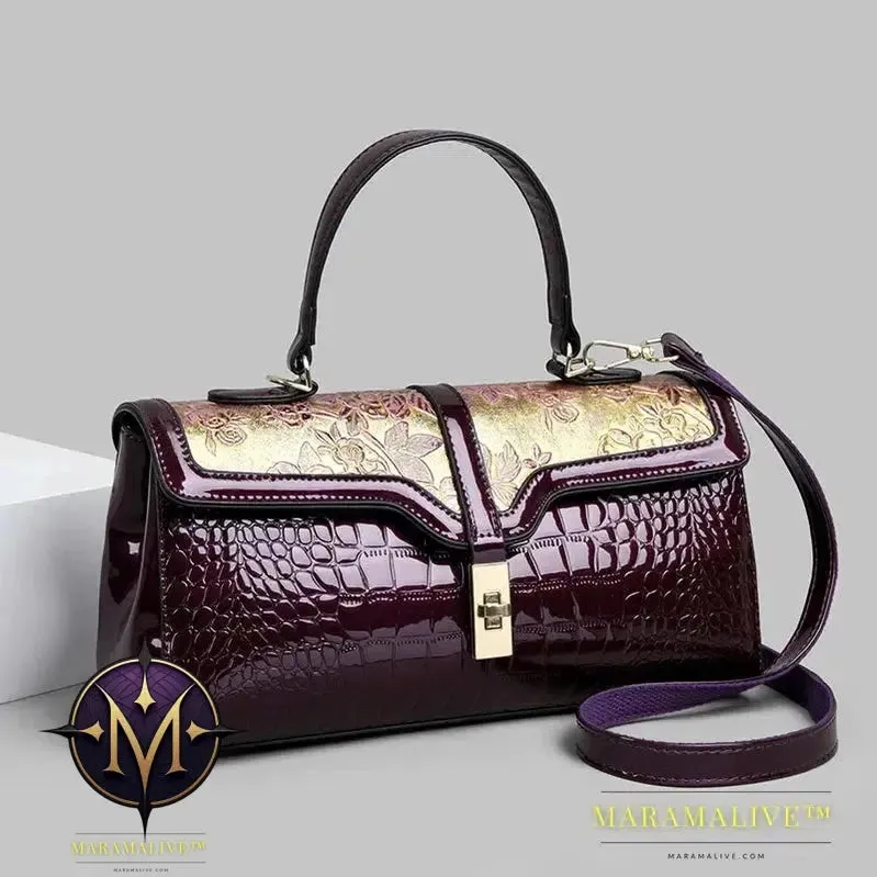New Arrivals Luxury Women Bag Patent Leather Floral Ladies Totes High-quality Fashionable Large Capacity Women's Crossbody Bags