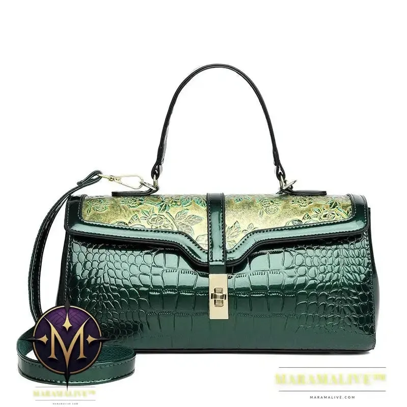 New Arrivals Luxury Women Bag Patent Leather Floral Ladies Totes High-quality Fashionable Large Capacity Women's Crossbody Bags