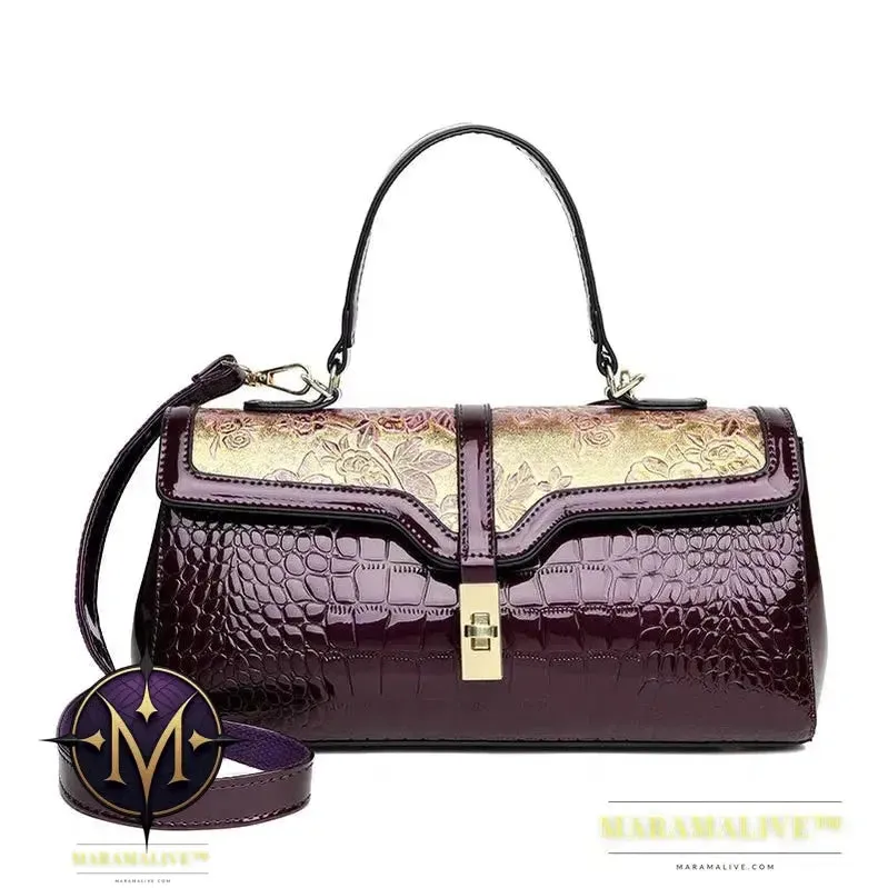 New Arrivals Luxury Women Bag Patent Leather Floral Ladies Totes High-quality Fashionable Large Capacity Women's Crossbody Bags