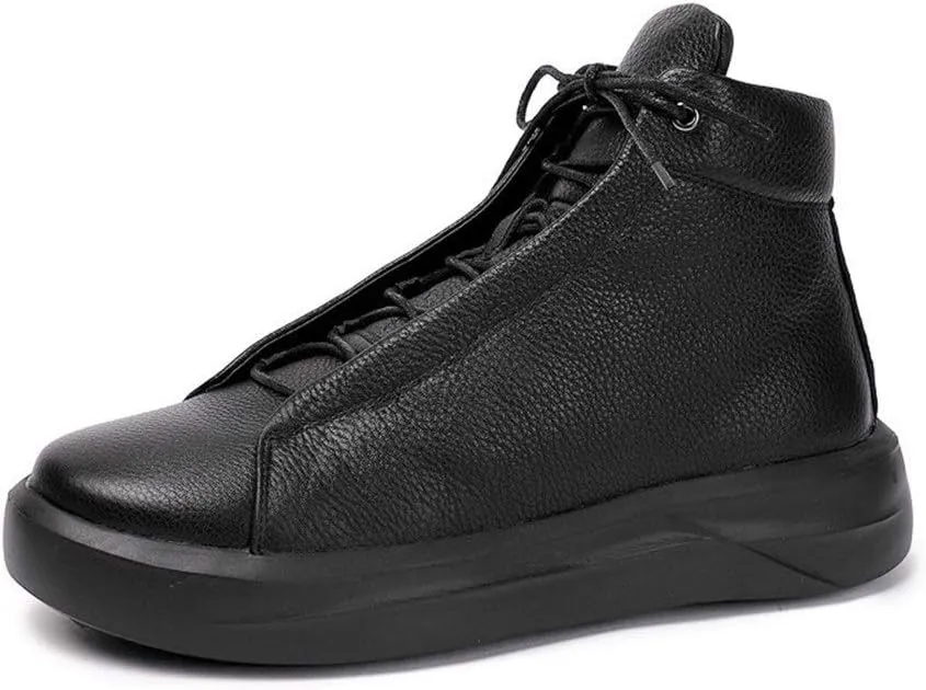 NEW For Men Ankle Boots Mens Lace up High Top Low Heel Boots Holiday For Office The First Layer Of Cowhide