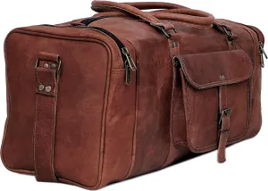 New Mens Genuine Large Leather Duffel Travel Gym Sports Overnight Weekender Bag By Gbag (T)