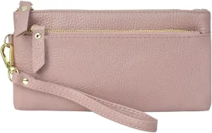 NGIL Genuine Leather Wristlet RFID Blocking Wallet, Zippered Wristlet Wallets for Women
