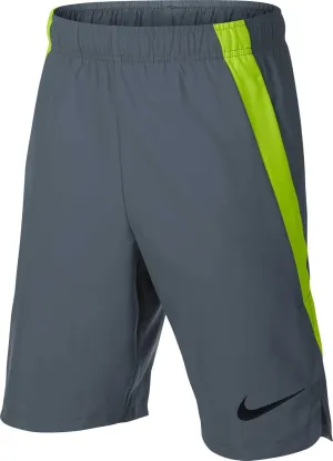 Nike Boy's Woven Training Shorts (Cool Grey/Volt, Large)