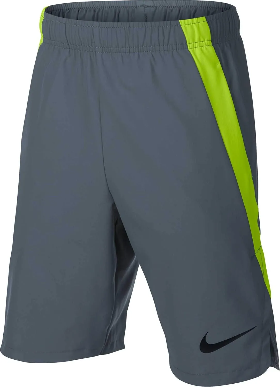 Nike Boy's Woven Training Shorts (Cool Grey/Volt, Large)