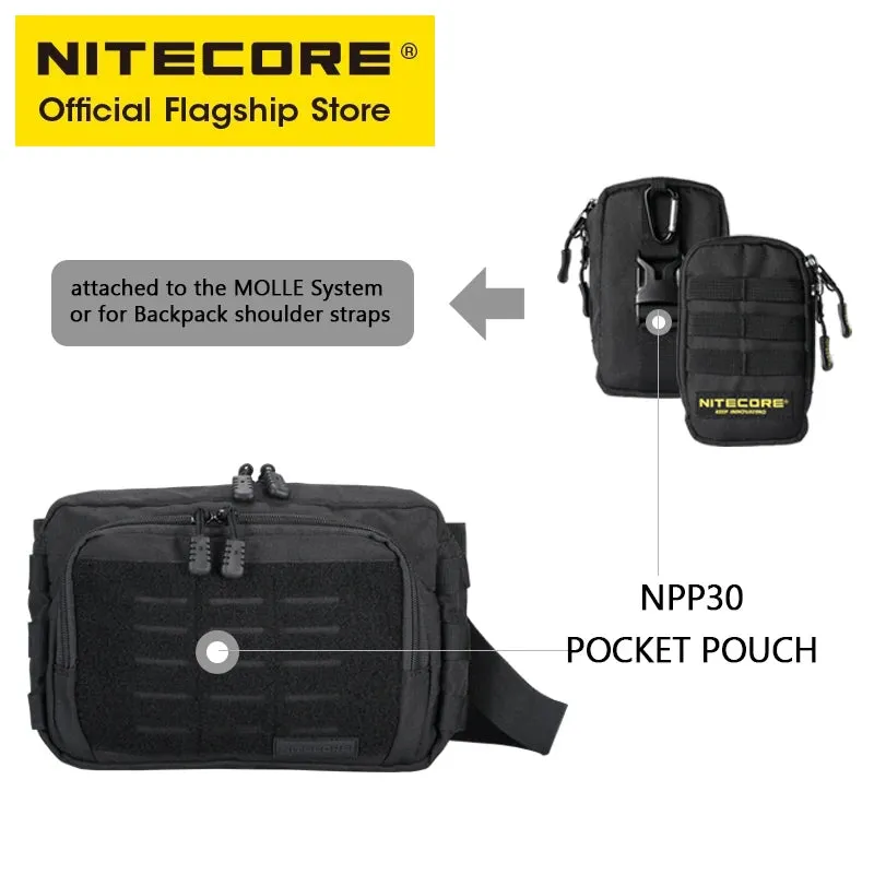 NITECORE NUP30 Tactical Sling Bag 600D Nylon Molle Crossbody Pack for Outdoors