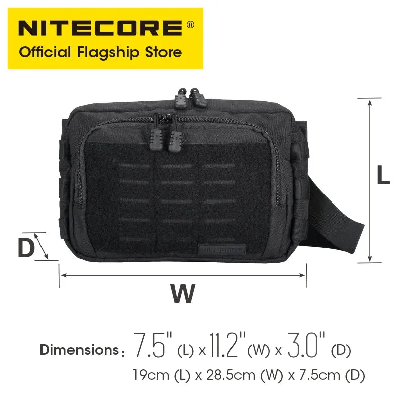 NITECORE NUP30 Tactical Sling Bag 600D Nylon Molle Crossbody Pack for Outdoors