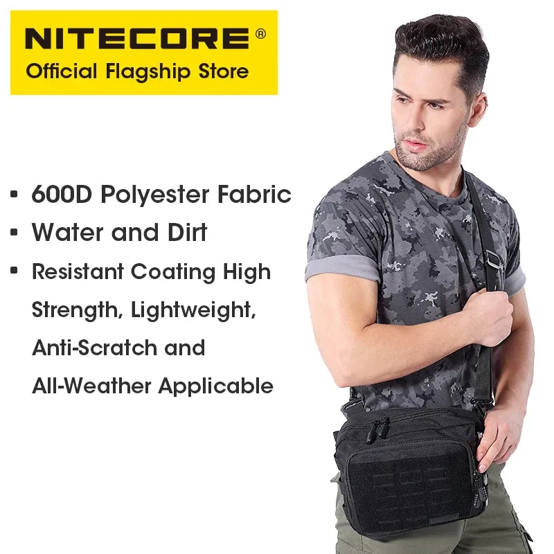 NITECORE NUP30 Tactical Sling Bag 600D Nylon Molle Crossbody Pack for Outdoors