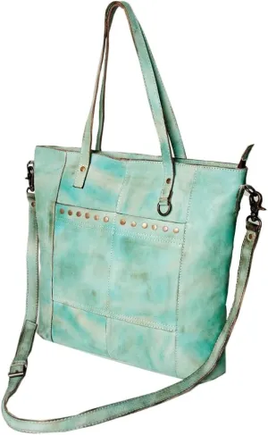 Nmbg127A Tote Vintage Handmade Genuine Cowhide Leather Women Bag Western Handbag Purse
