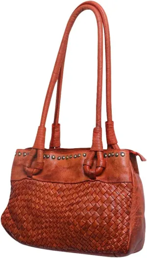 Nmbgm102D Tote Vintage Handmade Genuine Cowhide Leather Women Bag Western Handbag Purse