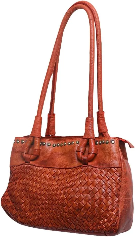 Nmbgm102D Tote Vintage Handmade Genuine Cowhide Leather Women Bag Western Handbag Purse