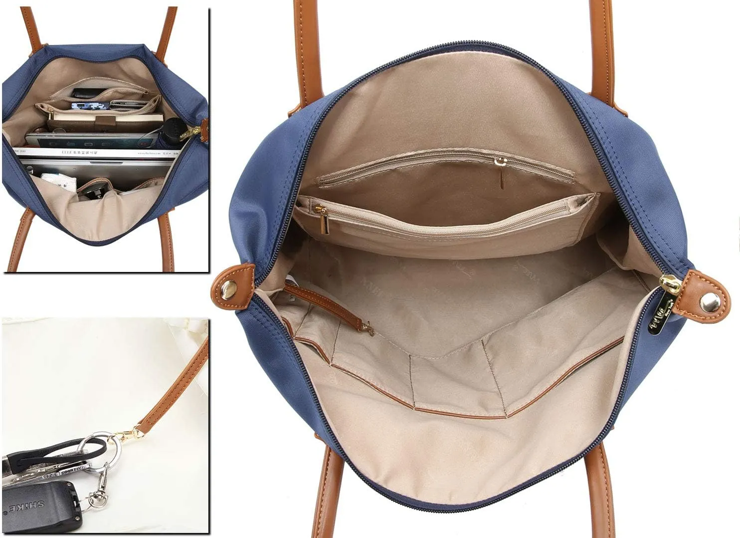 NNEE® Water Resistance Nylon Tote Bag & Multiple Pocket Design