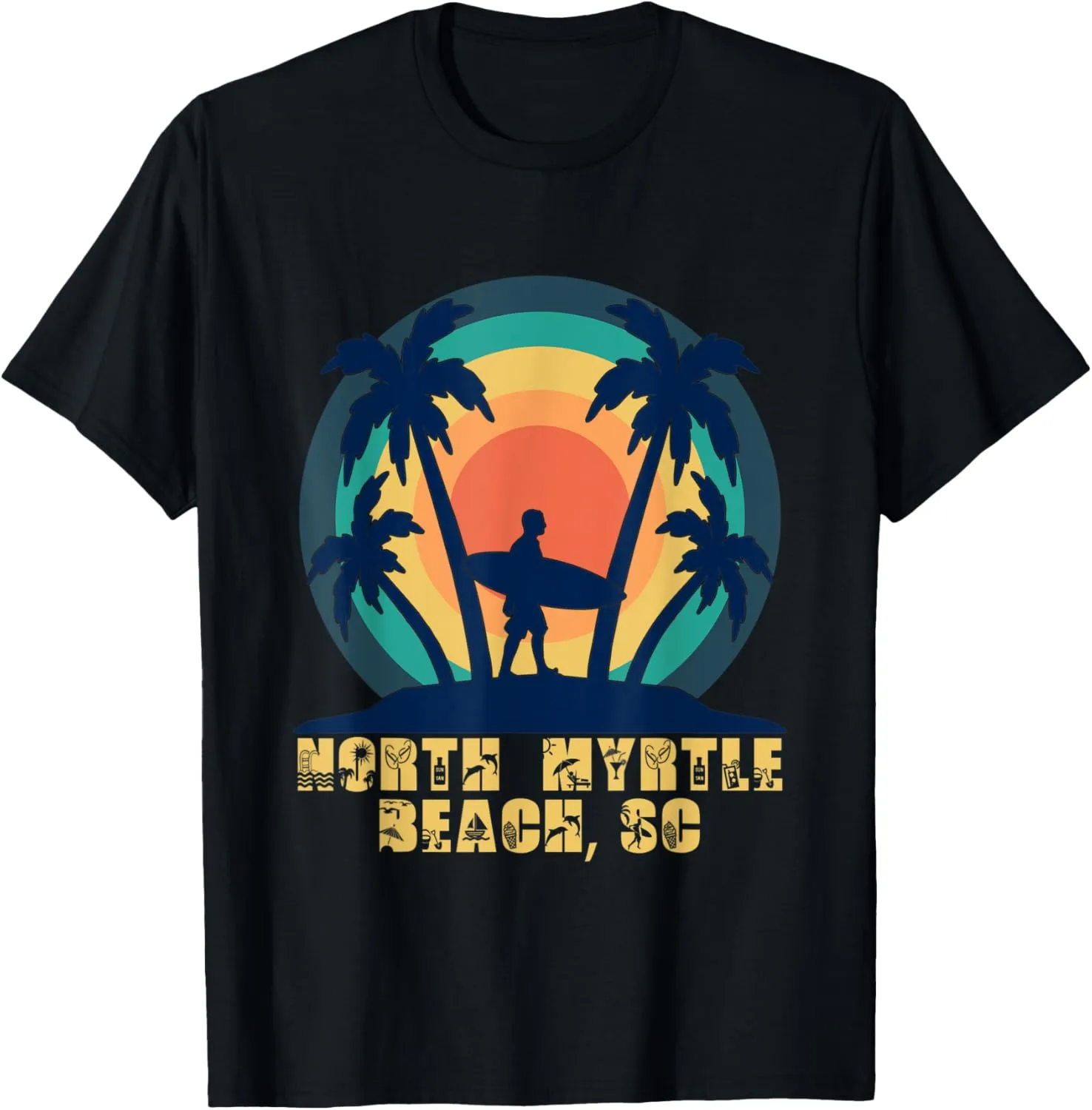 North Myrtle Beach SC, South Carolina Beach Lover T-Shirt