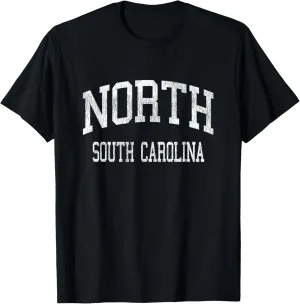 North South Carolina SC Vintage Athletic Sports Design T-Shirt