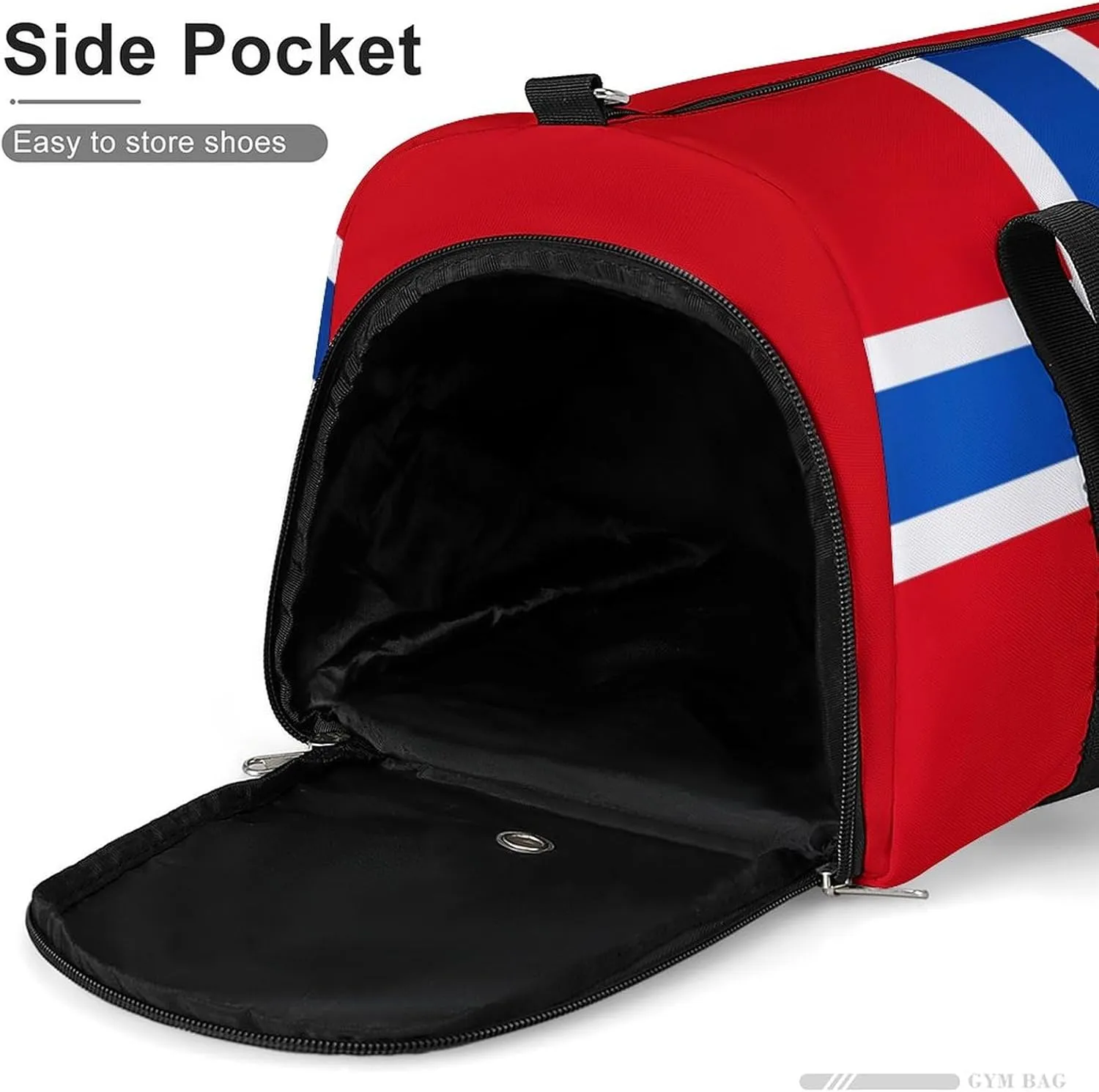 Norway Flag Sports Gym Bag for Boys Girls with Wet Pocket Shoe Compartment