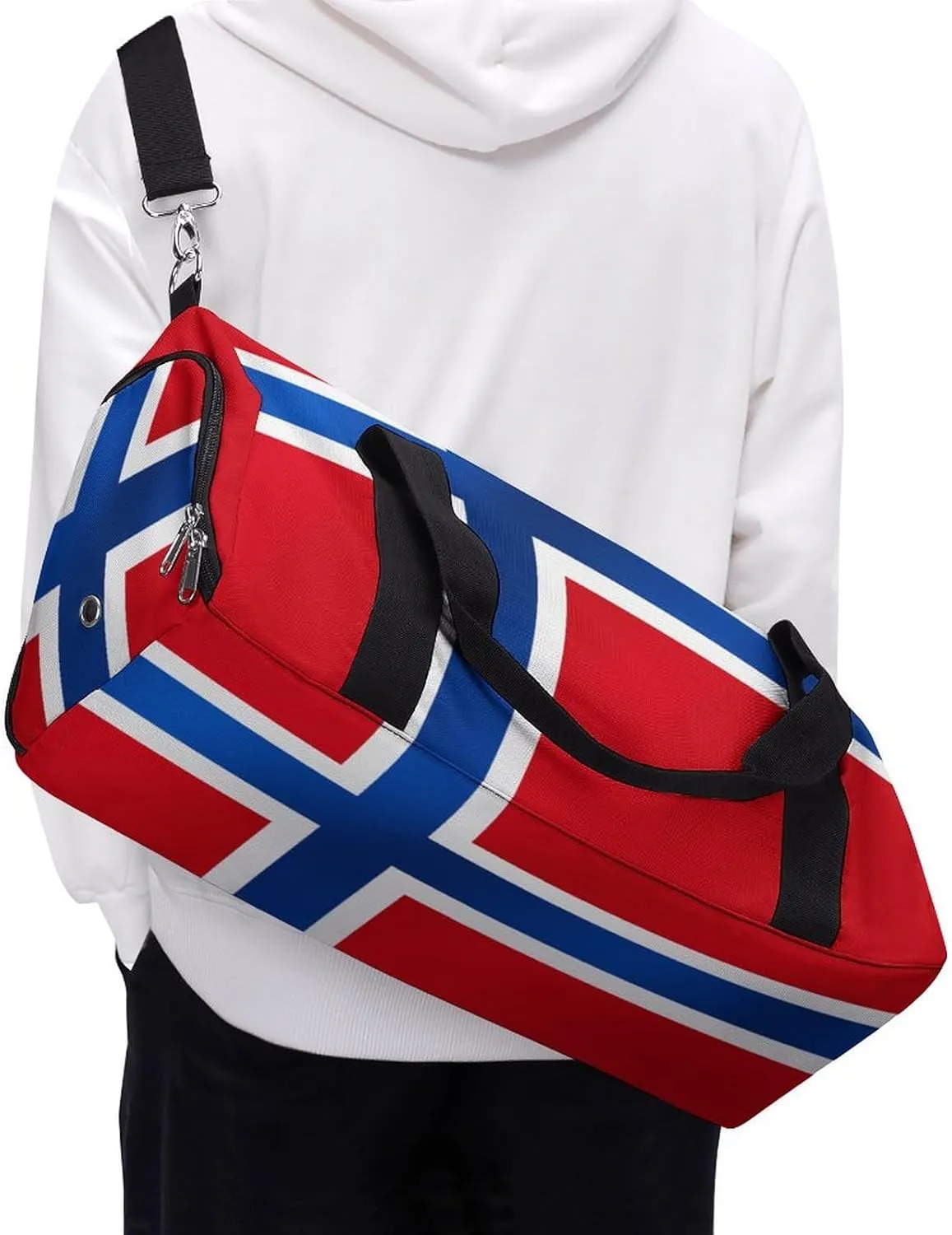 Norway Flag Sports Gym Bag for Boys Girls with Wet Pocket Shoe Compartment