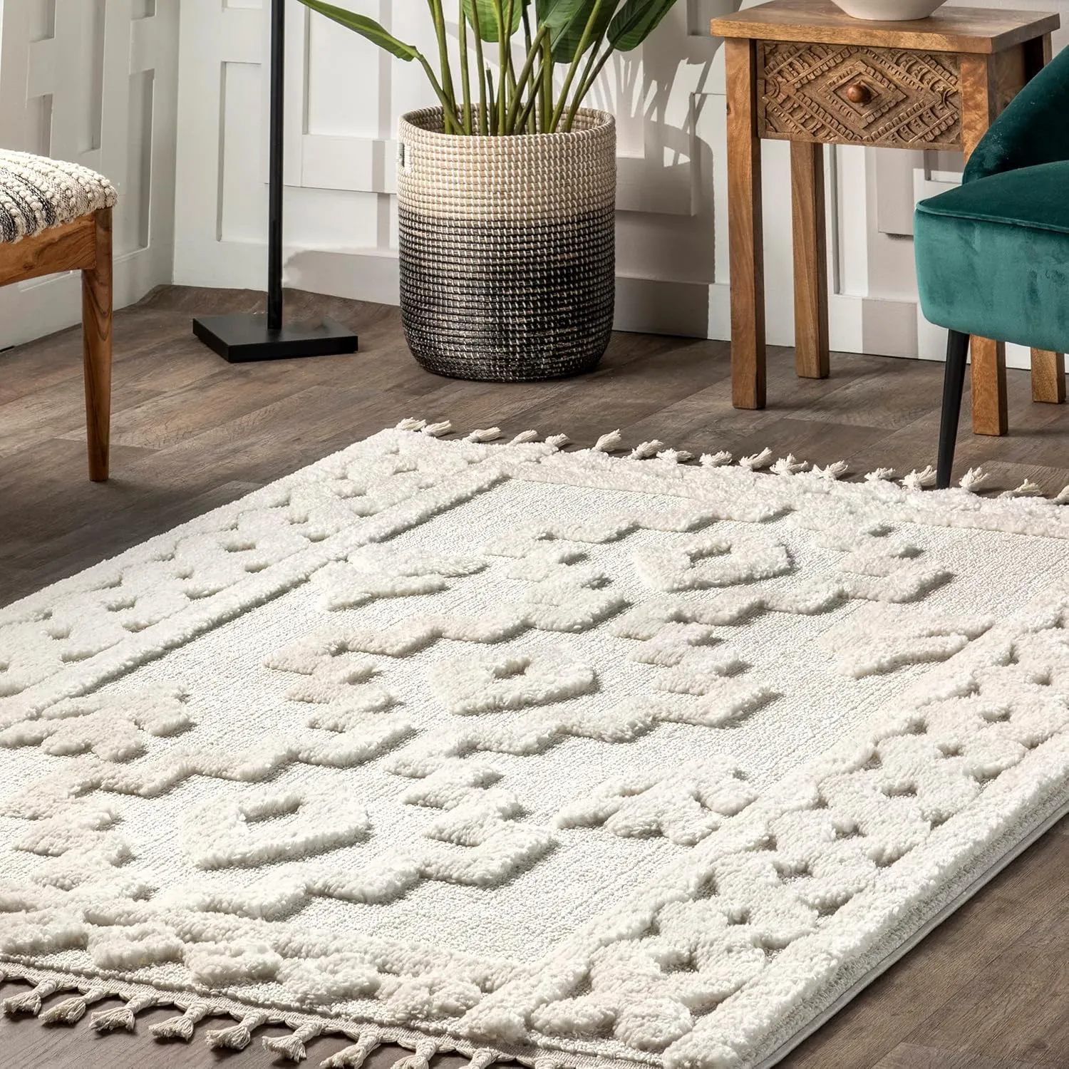 nuLOOM Janece Casual Striped Jute Area Rug, 4x6, Beige