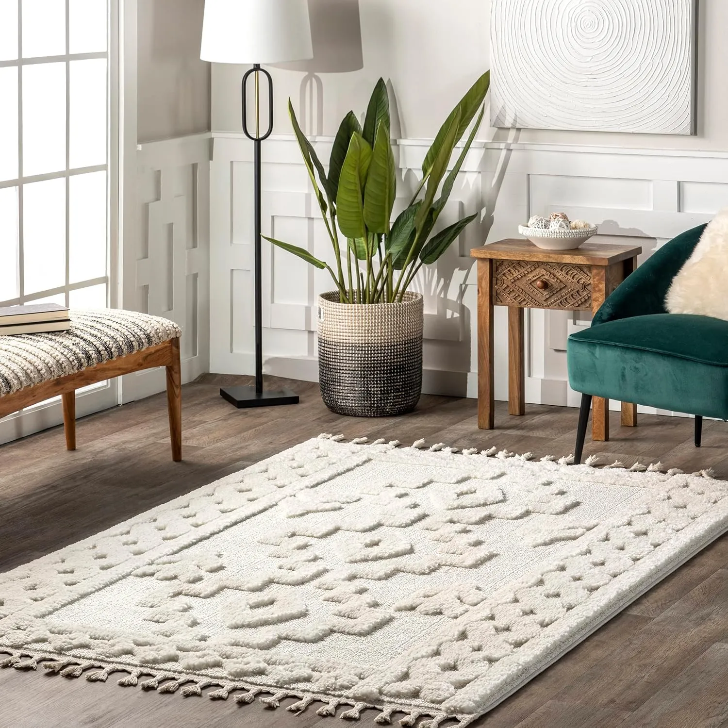 nuLOOM Janece Casual Striped Jute Area Rug, 4x6, Beige