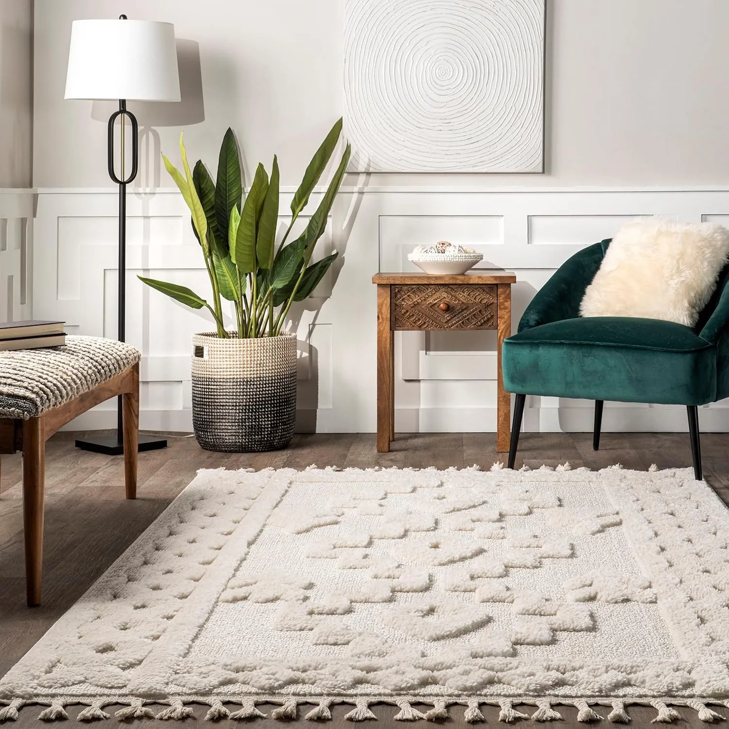 nuLOOM Janece Casual Striped Jute Area Rug, 4x6, Beige