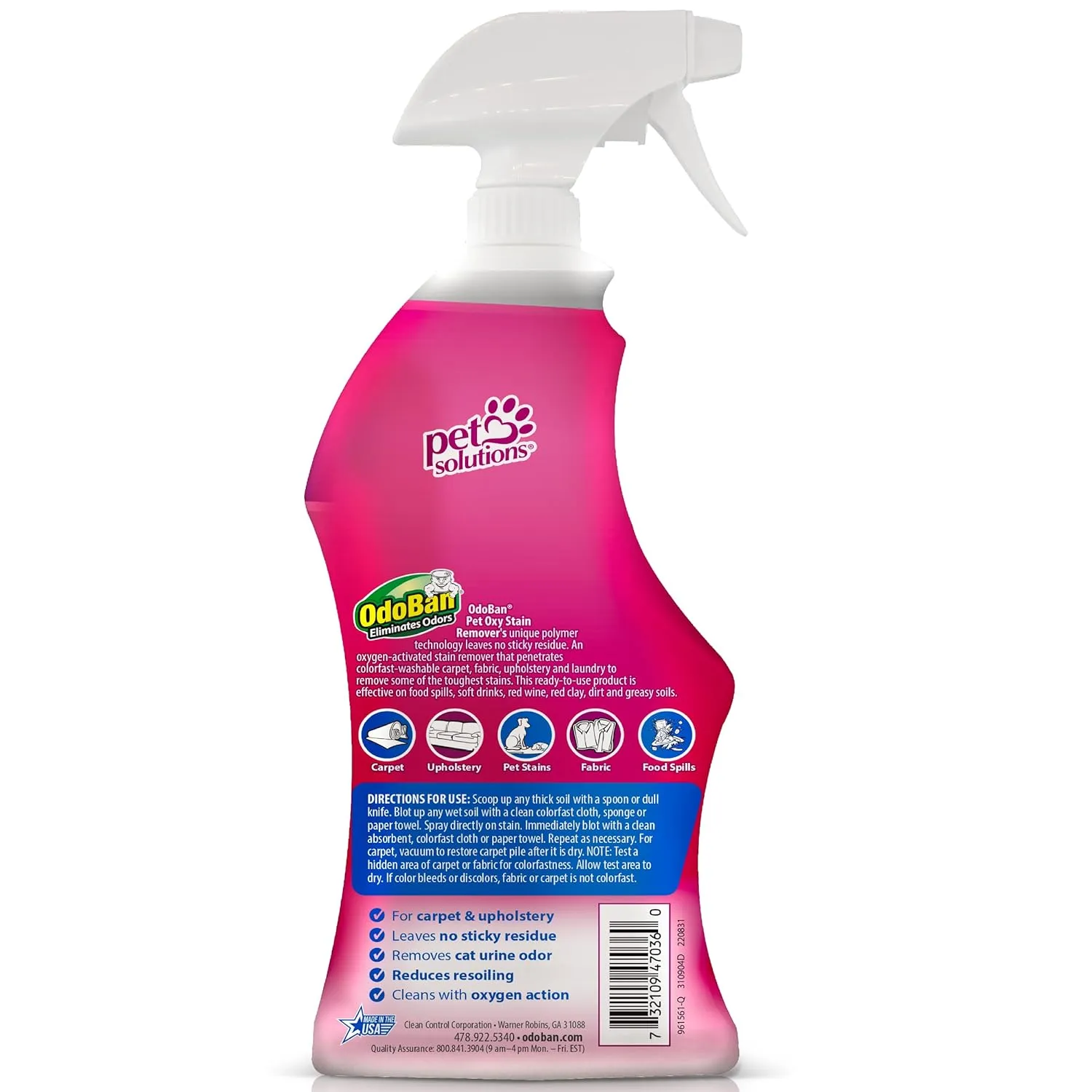 OdoBan Pet Solutions Neutral pH Floor Cleaner Concentrate, 1 Gallon, and Oxy Stain Remover, 32 Ounce Spray