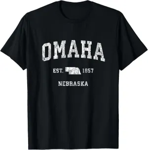 Omaha Nebraska NE Vintage Athletic Sports Design T-Shirt