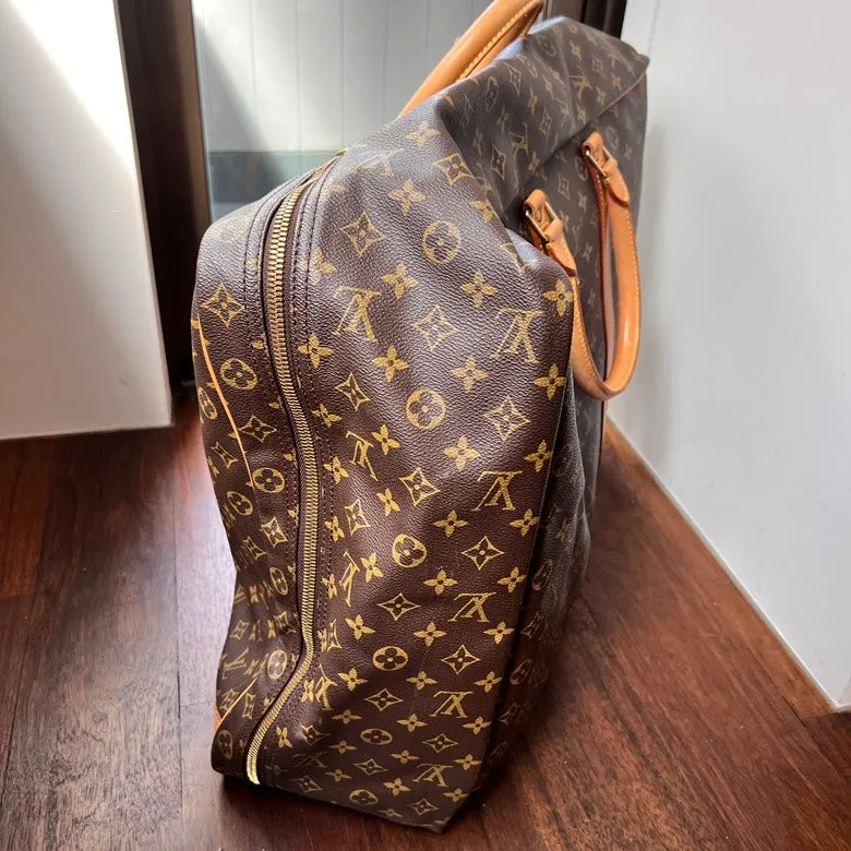 Only today Monogram Bag Travel Louis Time-limited AF871 Vuitton Luggage Leather Brown Preloved