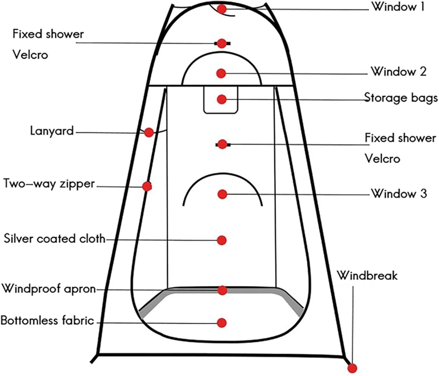 Outdoor Bathing Tent Outdoor Portable Shower Toilet Tent Camping Tent Camping Changing Tent Dressing Tent for Bathing Toilet, 120x120x190cm