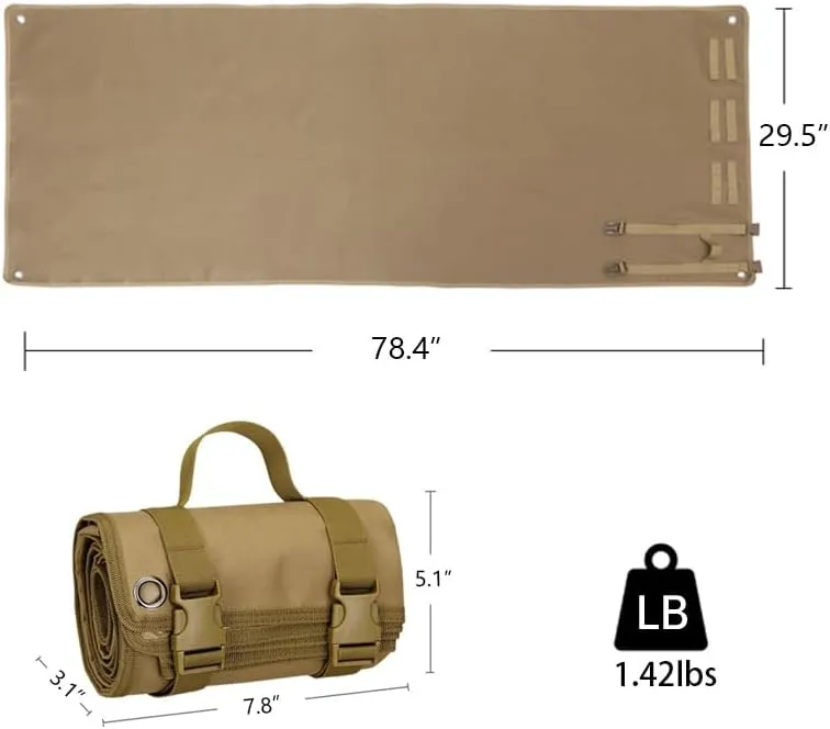 Outdoor Camping Tactical Training Shooting Mat Anti Slip Pad, Waterproof and Moisture-Proof Folding Mat Picnic Blanket Portable with Carry Strap