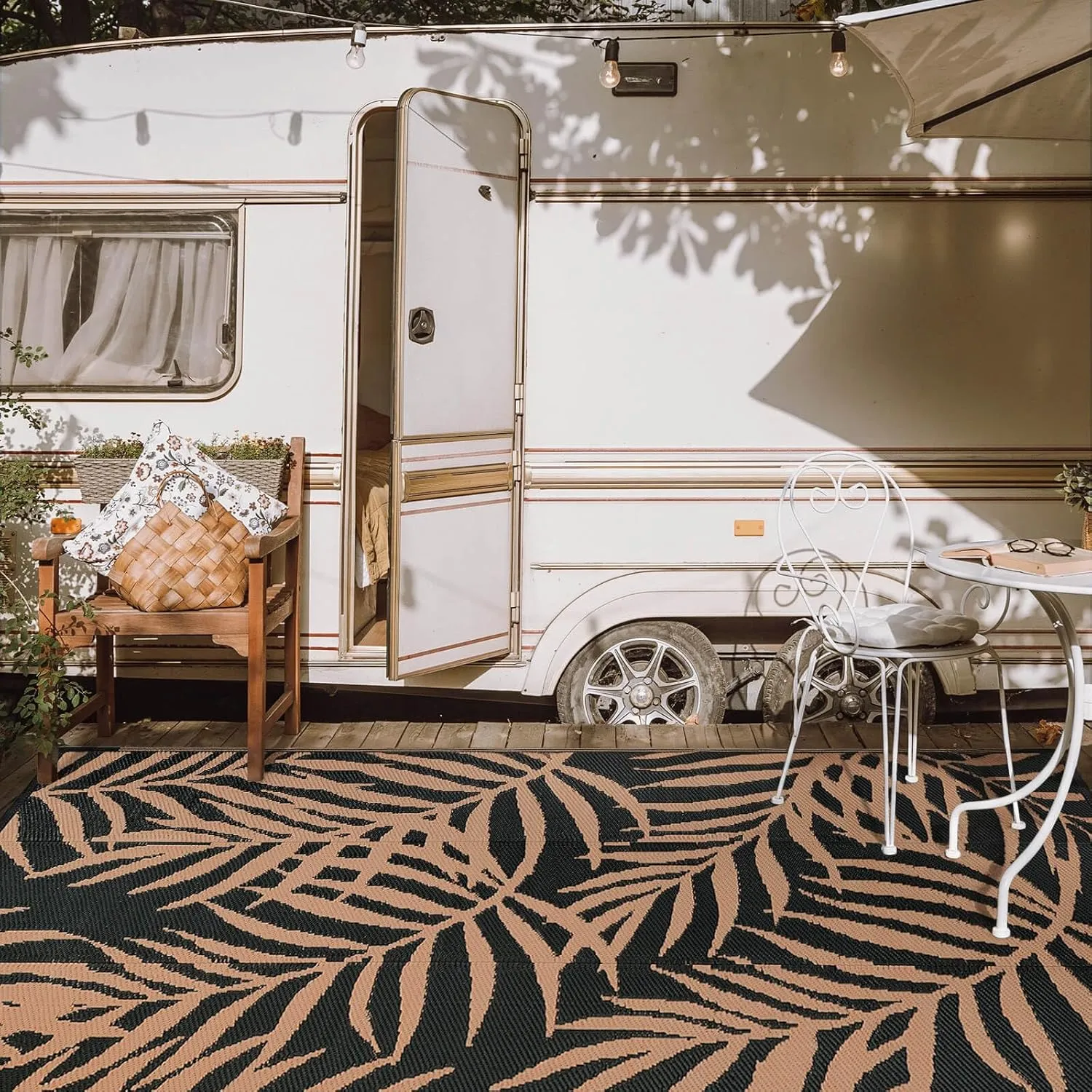 Outdoor Rugs Patio Camping Waterproof - 6x9 Plastic Straw Patio Rug Portable for Campers, Outside RVs Mat, Outdoor Area Carpet for Patios Clearance, Backyard Porch, Balcony, Picnic