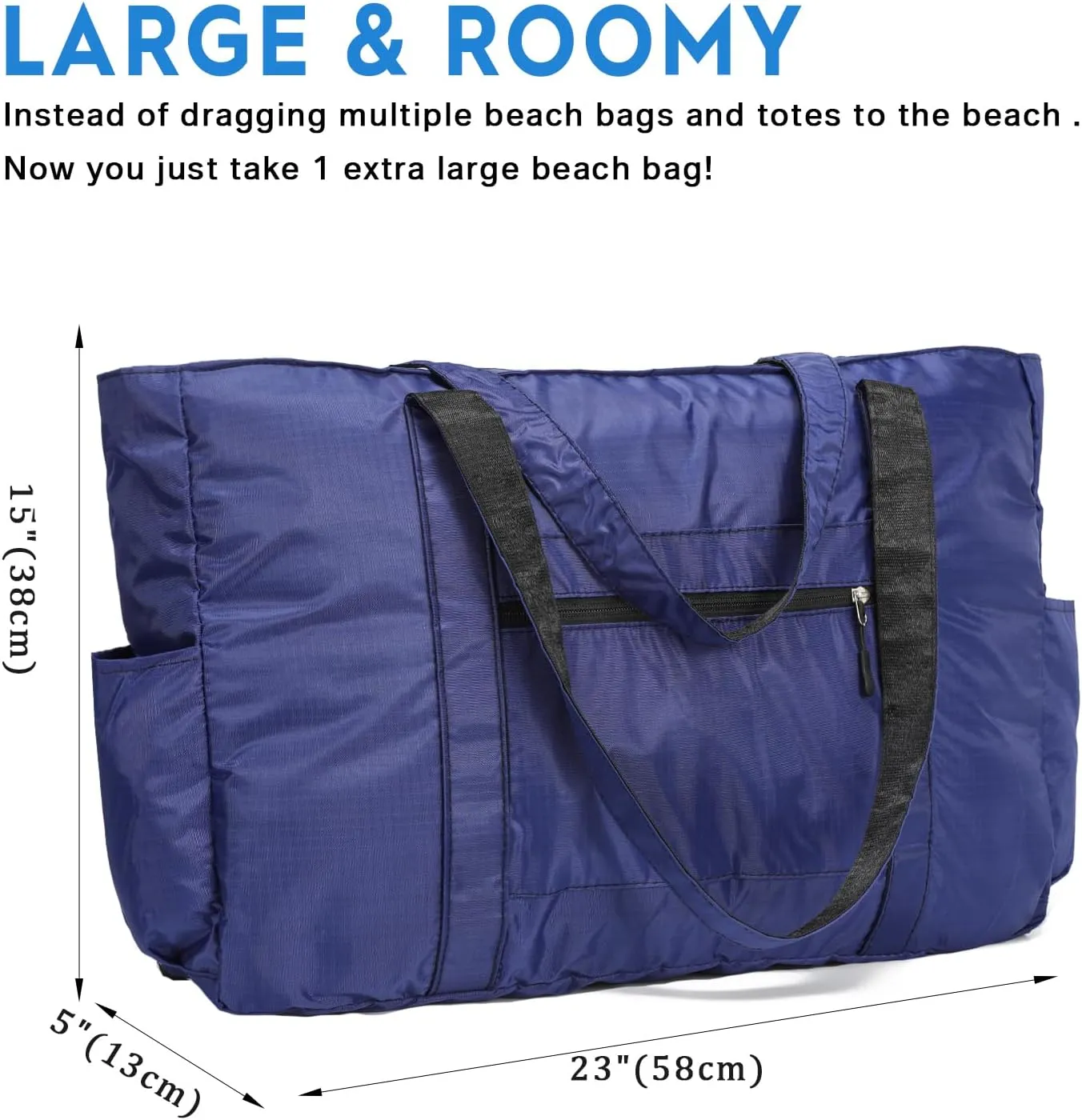 Outrip Extra Large Beach Tote Bags for Family Waterproof Pool Bag for Women with Zipper