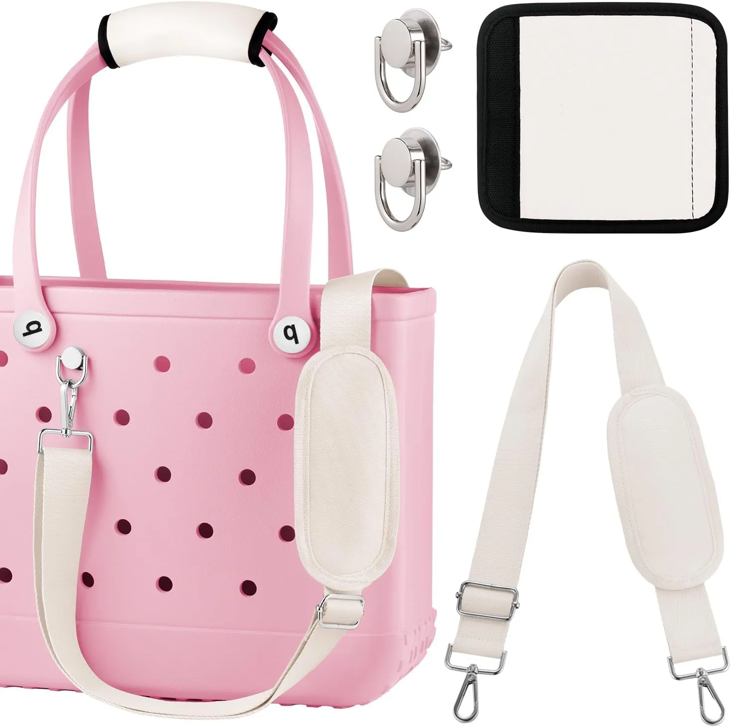 OUTXE Strap Wrap for Bogg Bag, Adjustable Crossbody Shoulder Straps Long, Neoprene Handle Wrap Protector, XL Medium Bogg Bag Rubber Tote Bag Accessories