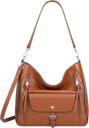 Over Earth Genuine Leather Hobo Bags for Women Soft Large Shoulder Handbags Ladies Classic Work Purses and Handbags