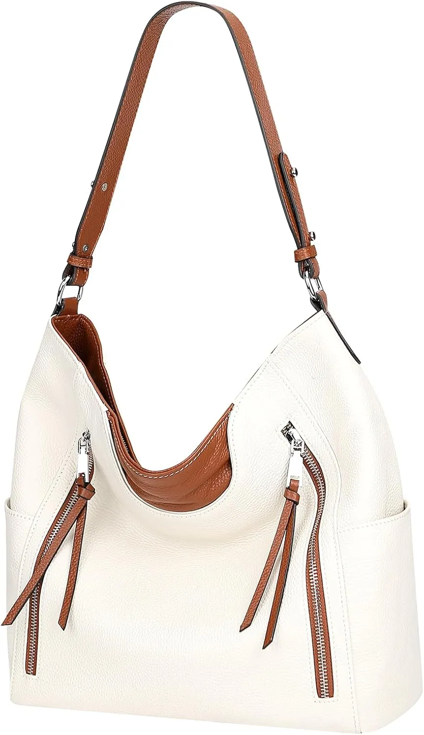 Over Earth Genuine Leather Hobo Bags for Women Soft Purses and Handbag Ladies Casual Shoulder Bag
