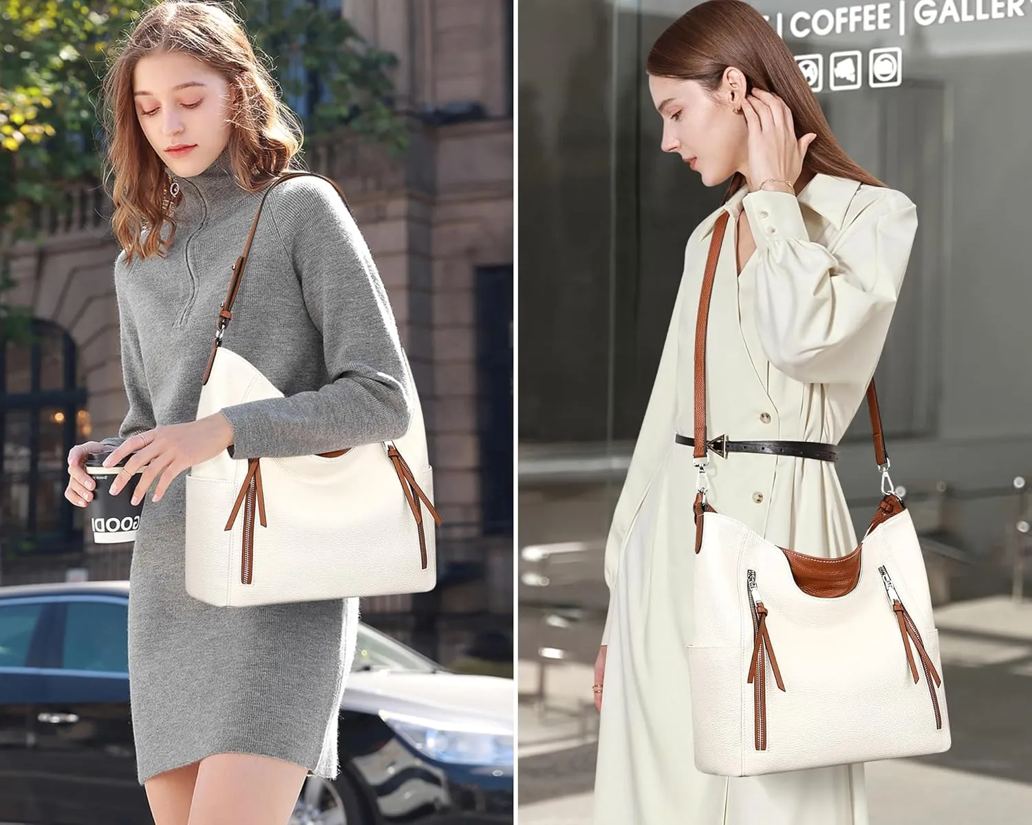 Over Earth Genuine Leather Hobo Bags for Women Soft Purses and Handbag Ladies Casual Shoulder Bag