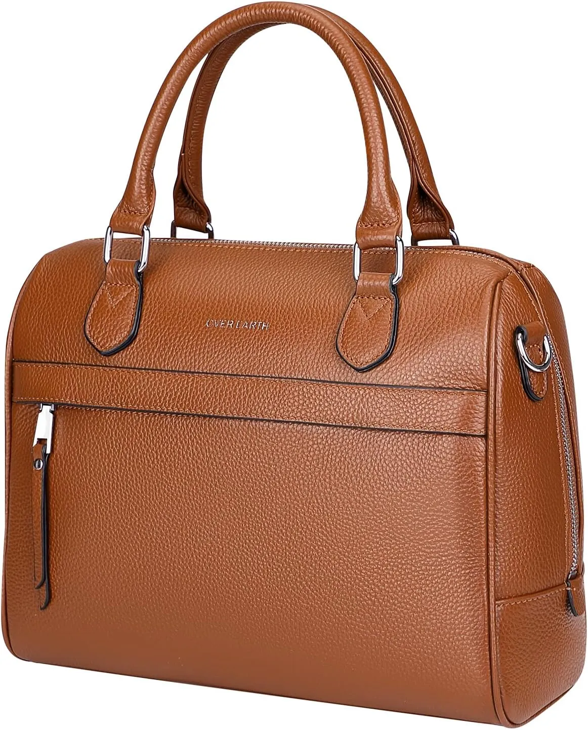 Over Earth Genuine Leather Satchel Top-Handle Handbags for Women Ladies Crossbody Bag