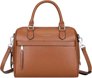 Over Earth Genuine Leather Satchel Top-Handle Handbags for Women Ladies Crossbody Bag