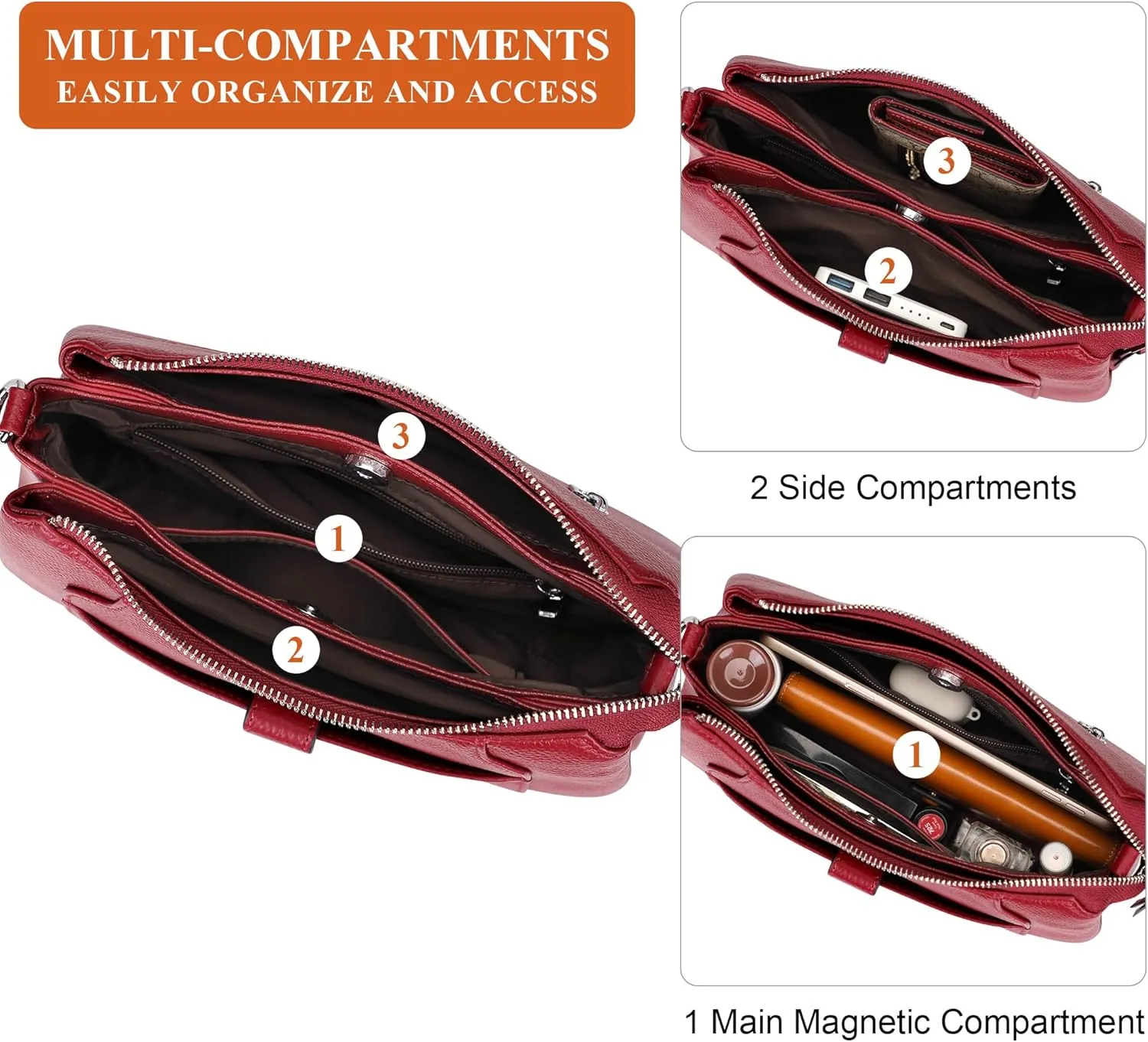 Over Earth Genuine Leather Small Hobo Crossbody Bags for Women Shoulder Purses and Handbags