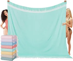 Oversized Turkish Beach Towel Blanket XXL Cotton Sandproof Towels Boho Woven Extra Large Big Sand Free Giant Throw Thick Blankets Huge Quilt XL Picnic Camping Necessities Cloud For Adult Gifts