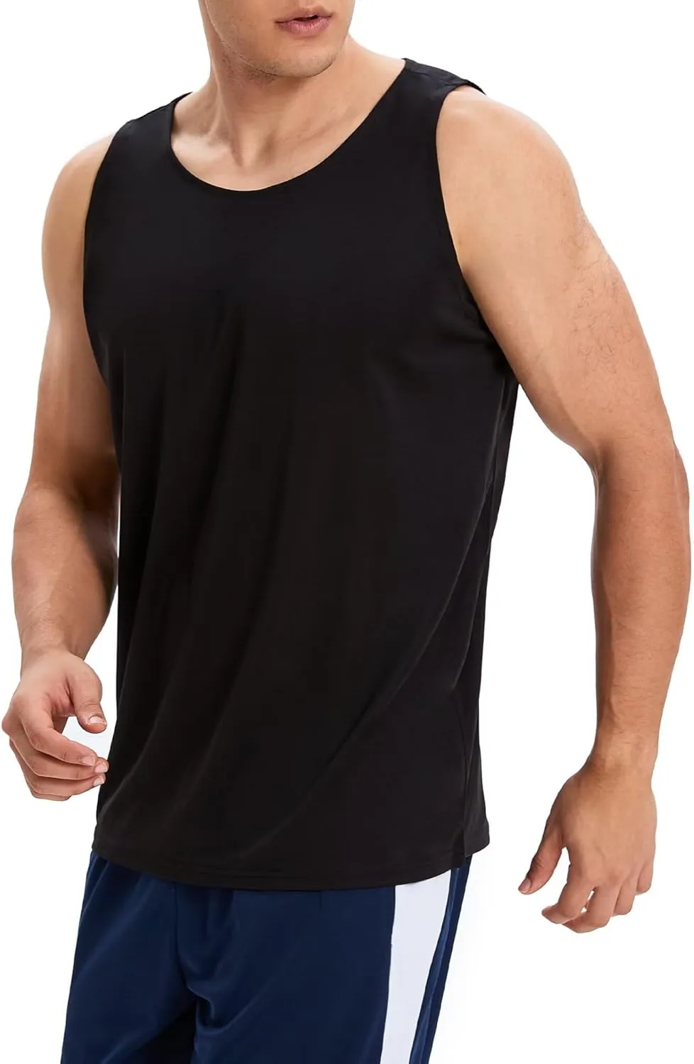 OYGSieg 6 Pack Men's Quick Dry Workout Tank Tops Breathable Gym Sleeveless Muscle Shirts for Active Men