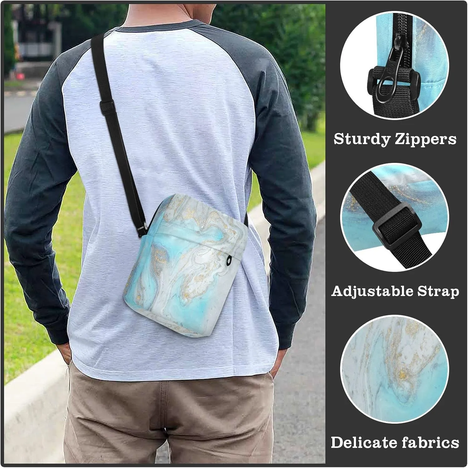 Oyihfvs Messenger Bag, Men's Crossbody Bag, Women's Crossbody Bag with Adjustable Strap
