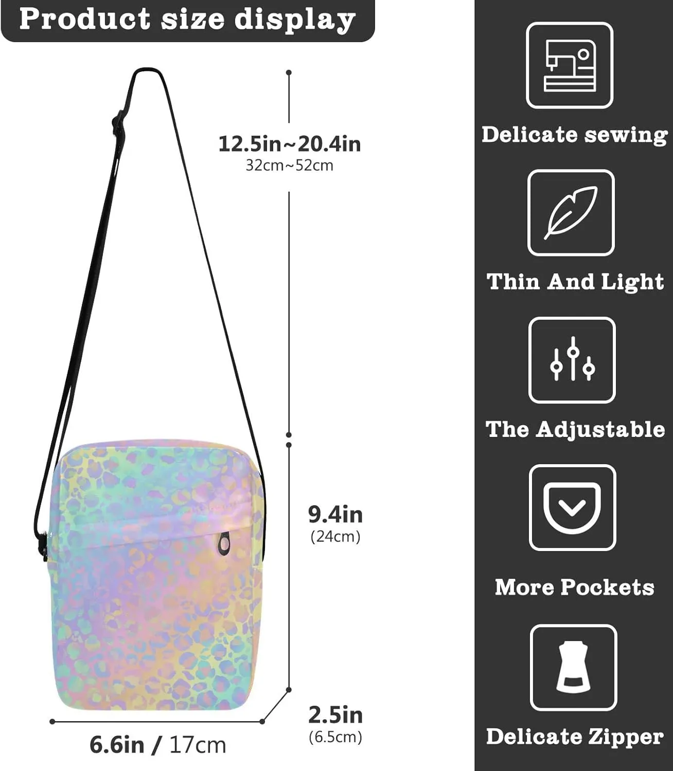 Oyihfvs Messenger Bag, Men's Crossbody Bag, Women's Crossbody Bag with Adjustable Strap