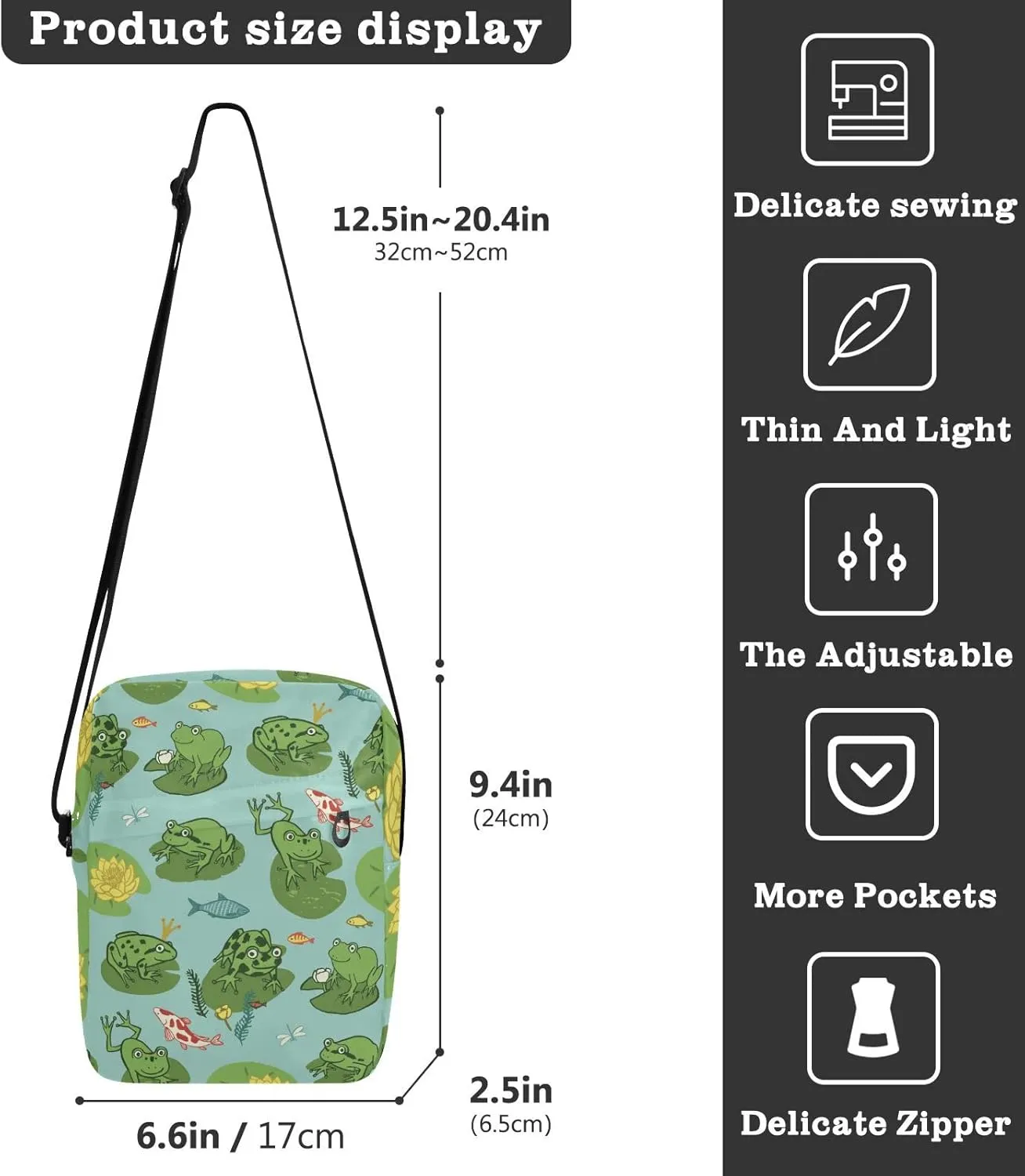 Oyihfvs Messenger Bag, Men's Crossbody Bag, Women's Crossbody Bag with Adjustable Strap