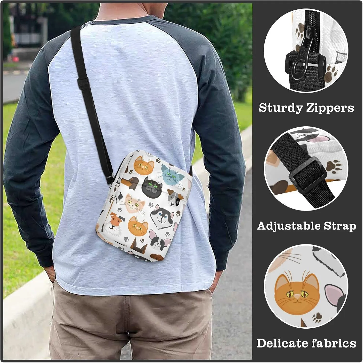 Oyihfvs Messenger Bag, Men's Crossbody Bag, Women's Crossbody Bag with Adjustable Strap