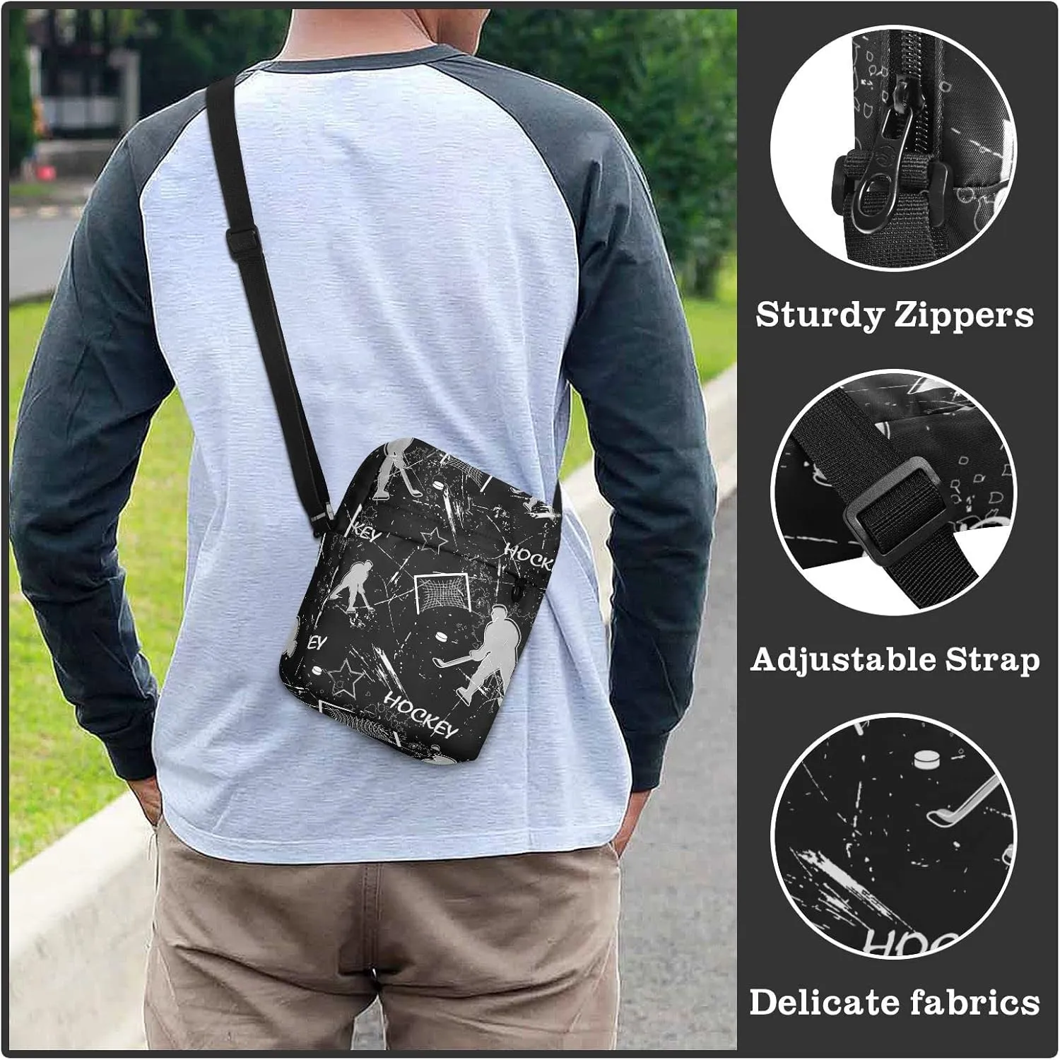 Oyihfvs Messenger Bag, Men's Crossbody Bag, Women's Crossbody Bag with Adjustable Strap