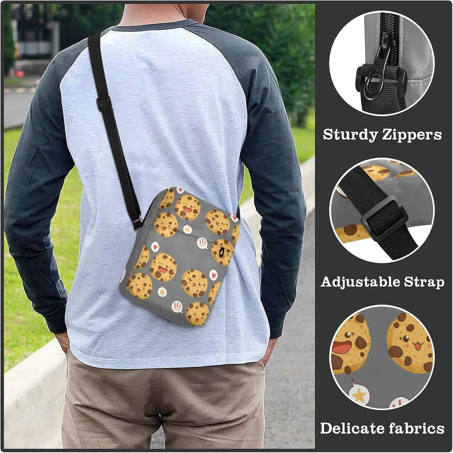 Oyihfvs Messenger Bag, Men's Crossbody Bag, Women's Crossbody Bag with Adjustable Strap
