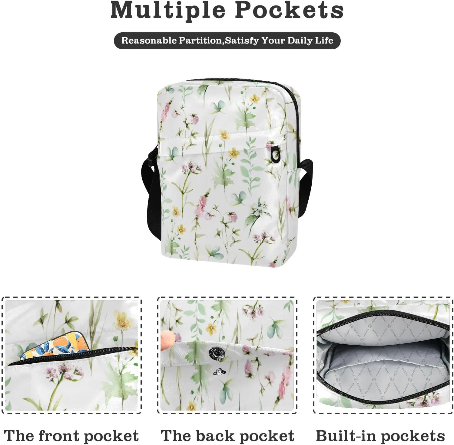 Oyihfvs Messenger Bag, Men's Crossbody Bag, Women's Crossbody Bag with Adjustable Strap